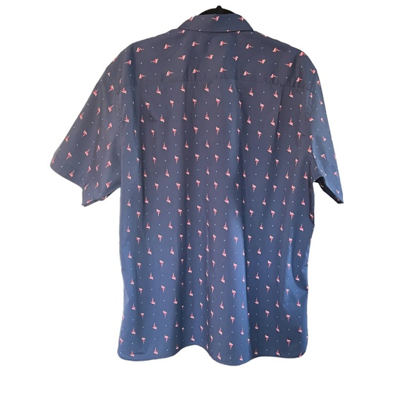 Van Heusen Never Tuck Mens Flamingo Button Down Collar Shirt Sz XL 17-17… - Picture 3 of 7